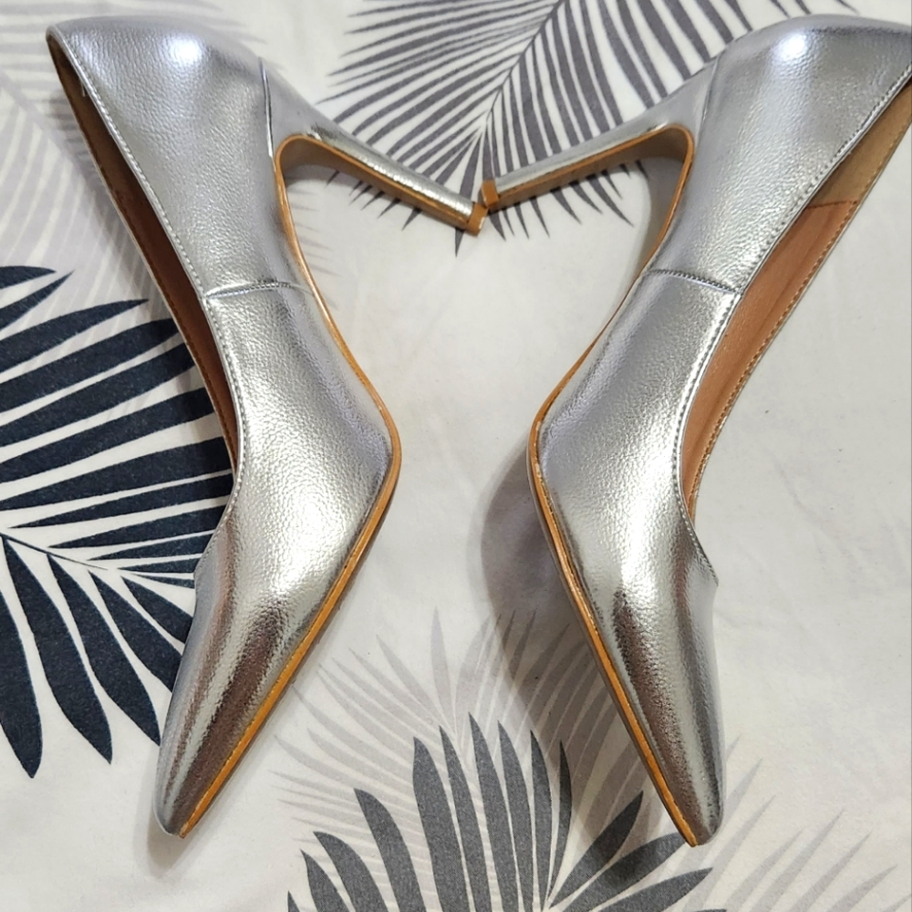 Silver high heels